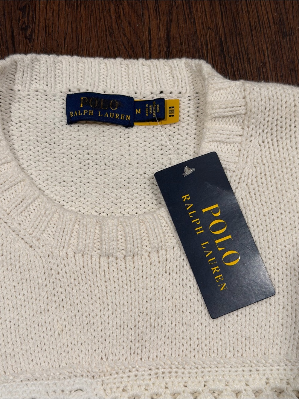 Polo Ralph Lauren white crochet American flag sweater size M - Picture 9 of 16
